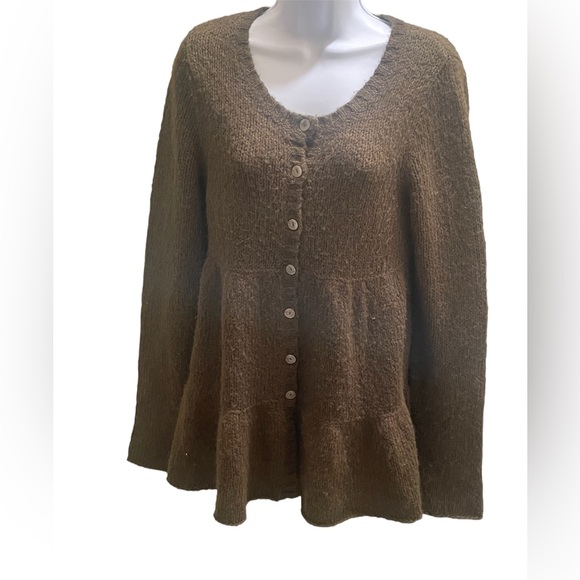 Free People Sweaters - Free People Military Green Button Down Sweater.